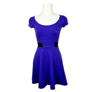 AMERICAN Eagle Outfitters Blue Skater Mini Dress with Back Cutout XXS